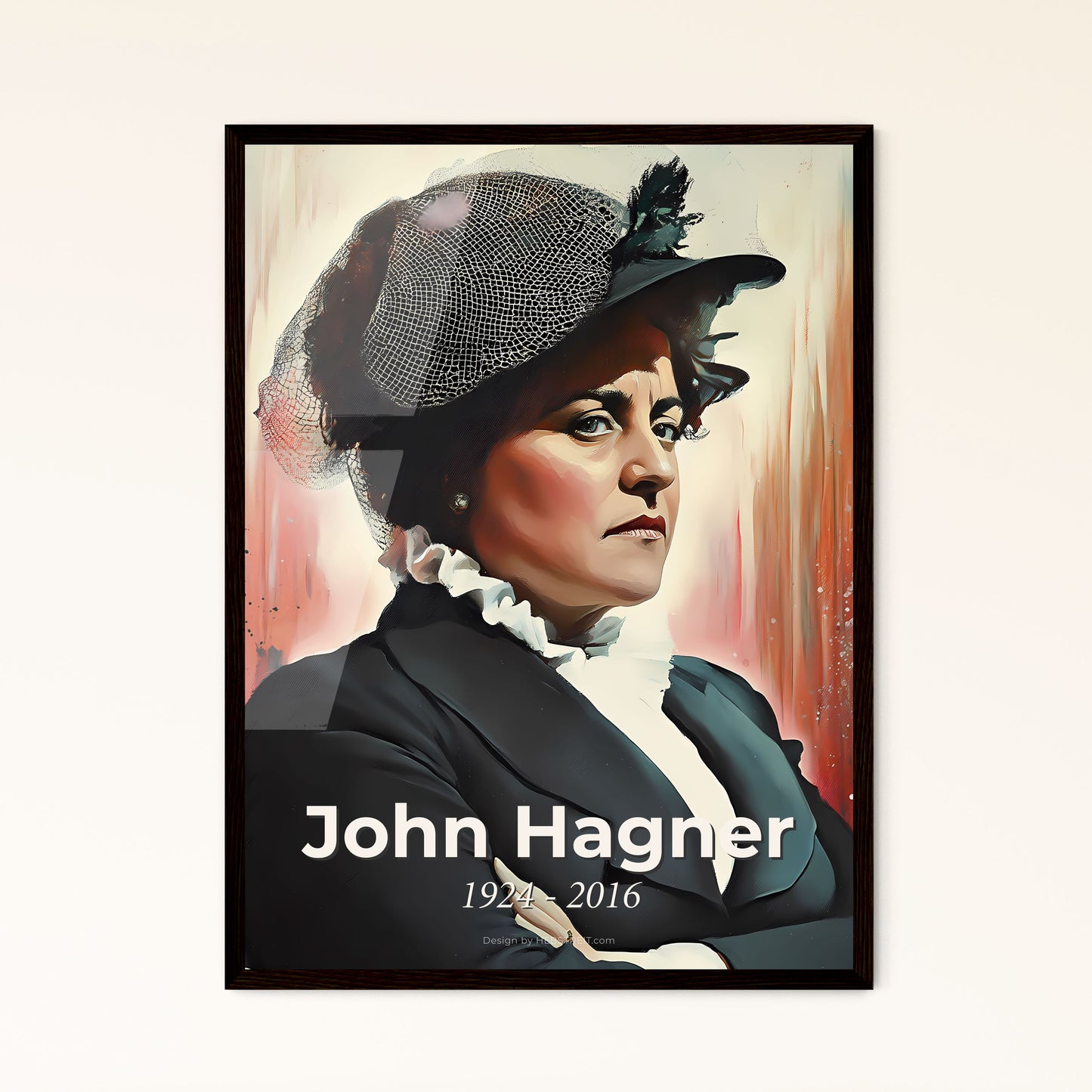 Portrait of John Hagner, 1924 - 2016. Impressionistic painting of a woman in a hat.