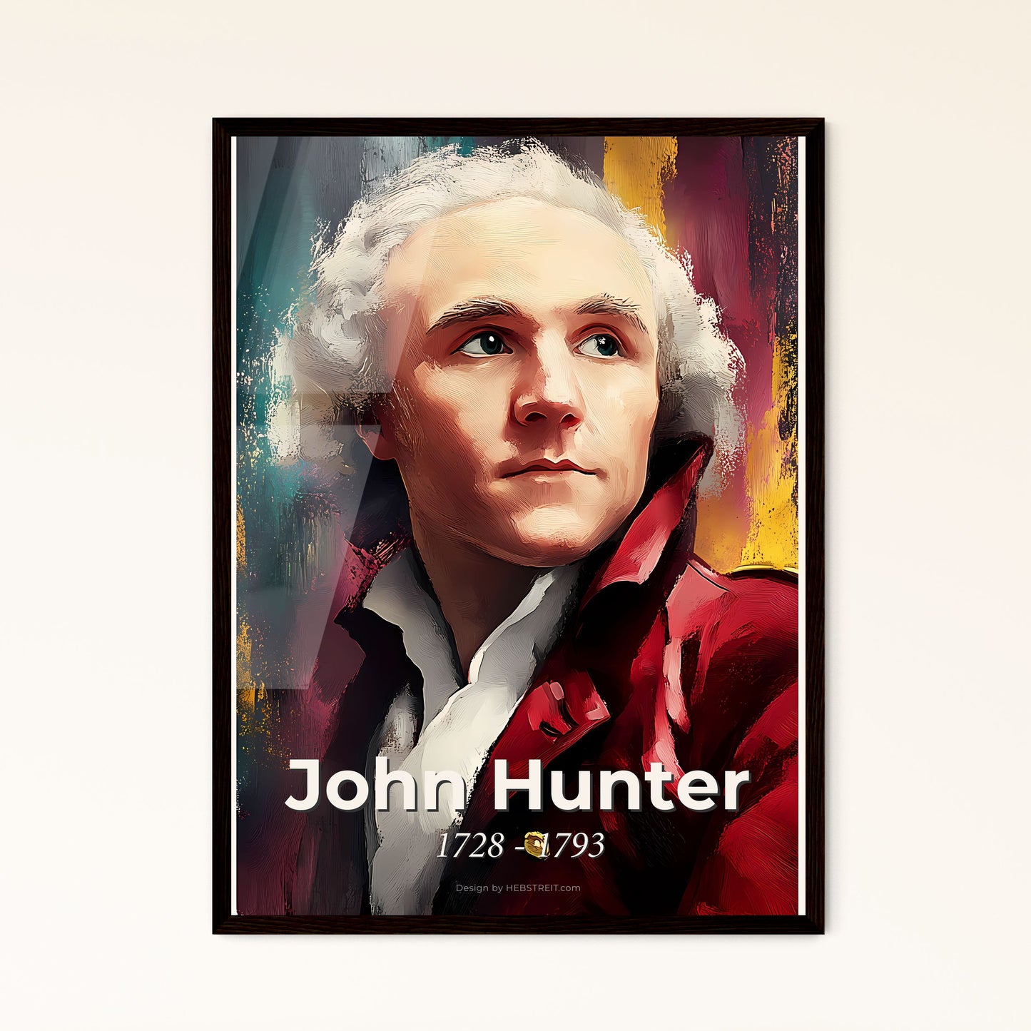 Portrait of John Hunter, 1728 - 1793. Impressionistic painting of a man looking up to the side.