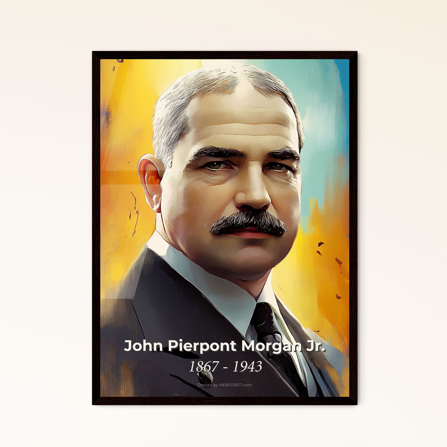 Portrait of John Pierpont Morgan Jr., 1867 - 1943. Impressionistic painting of a man with a mustache.