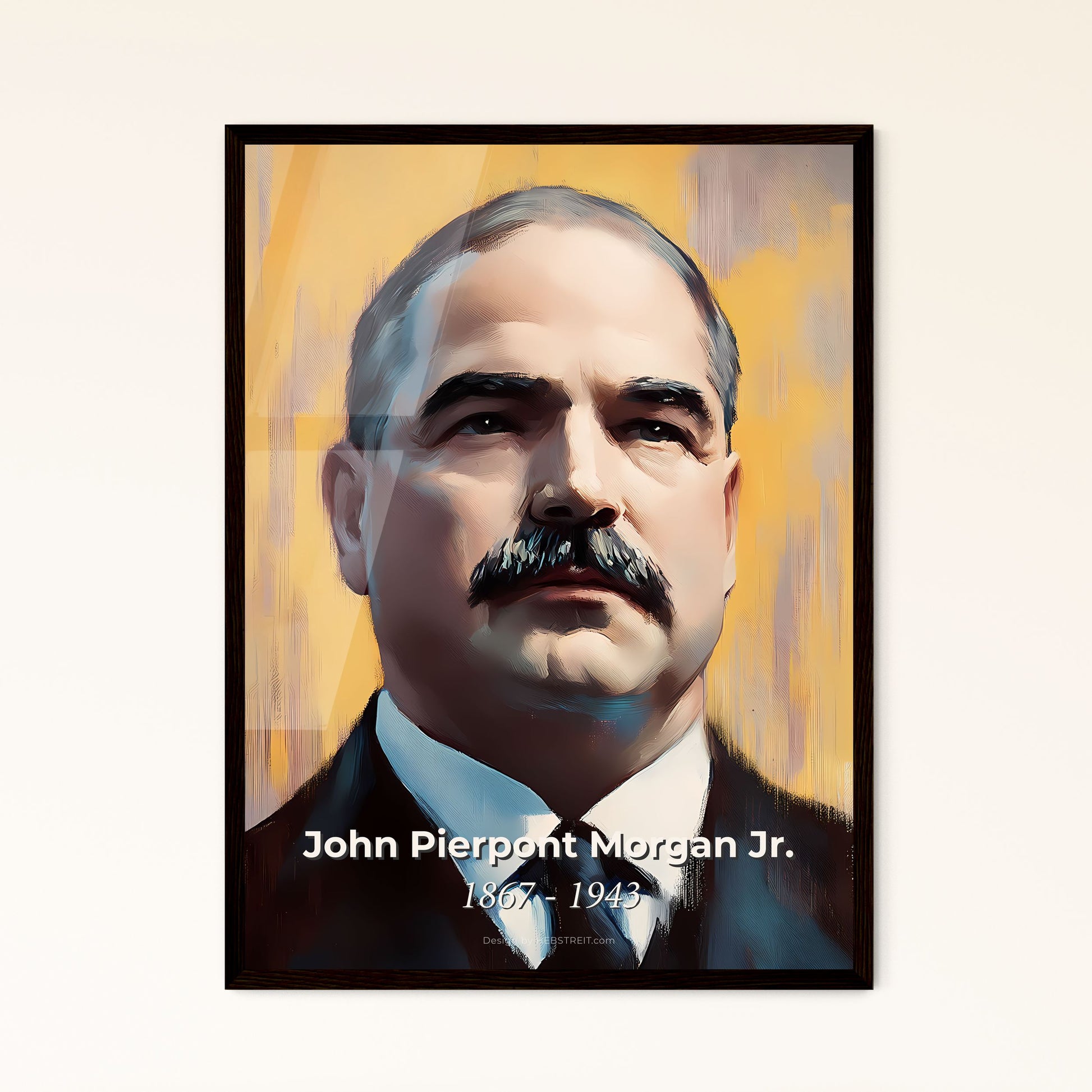 Portrait of John Pierpont Morgan Jr., 1867 - 1943. Impressionistic painting of a man with a mustache.