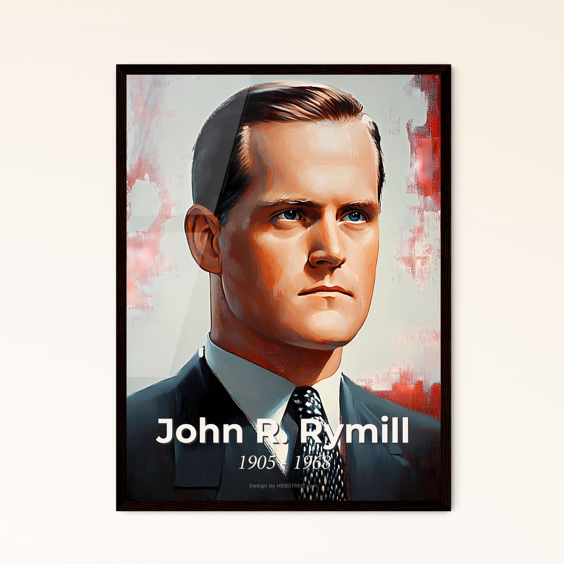 Portrait of John R. Rymill, 1905 - 1968. Impressionistic painting of a man in a suit and tie.