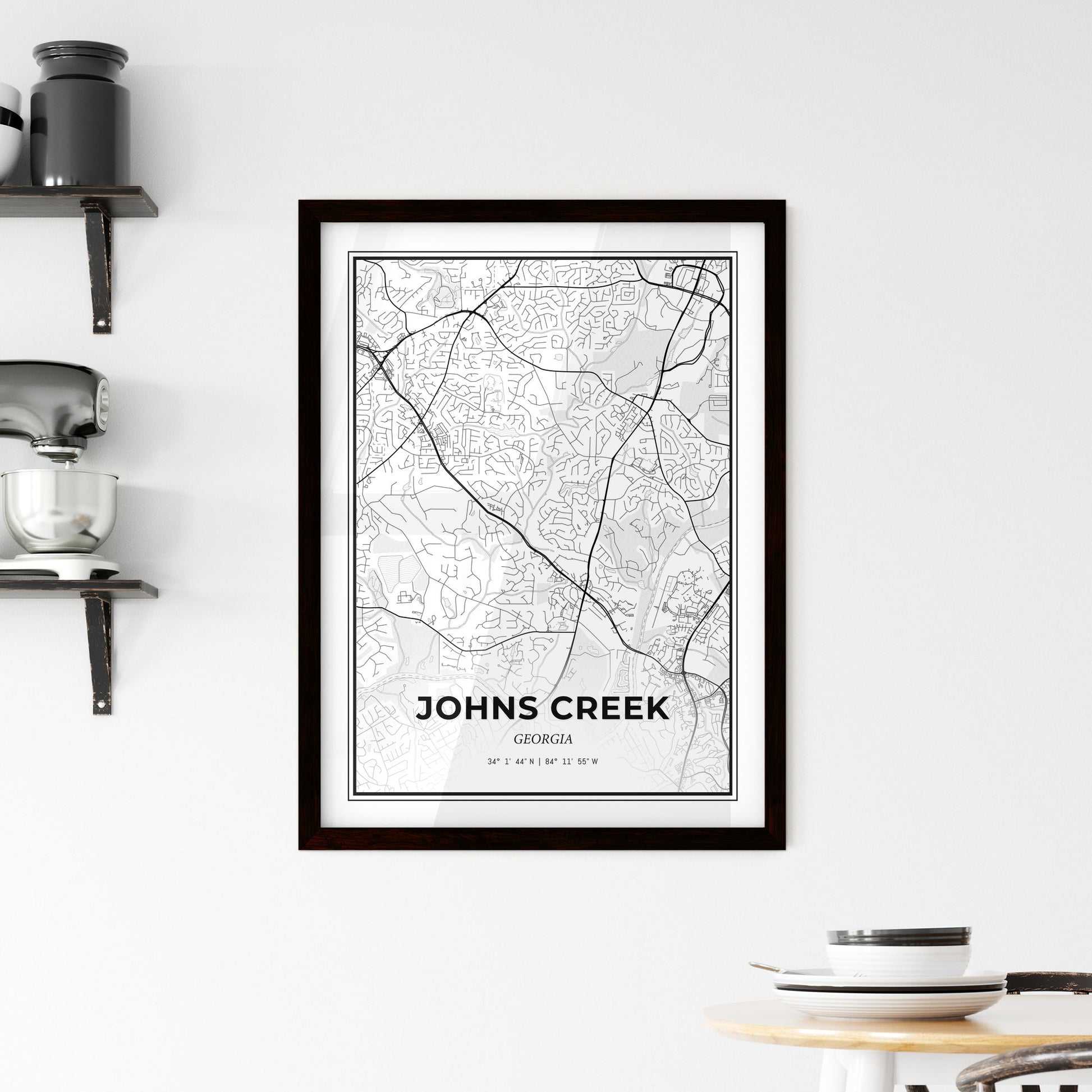 Johns Creek Georgia - Minimal City Map