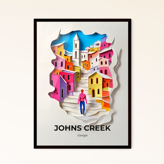 Vivid Johns Creek, Georgia - a person standing on a set of stairs in a paper cut out