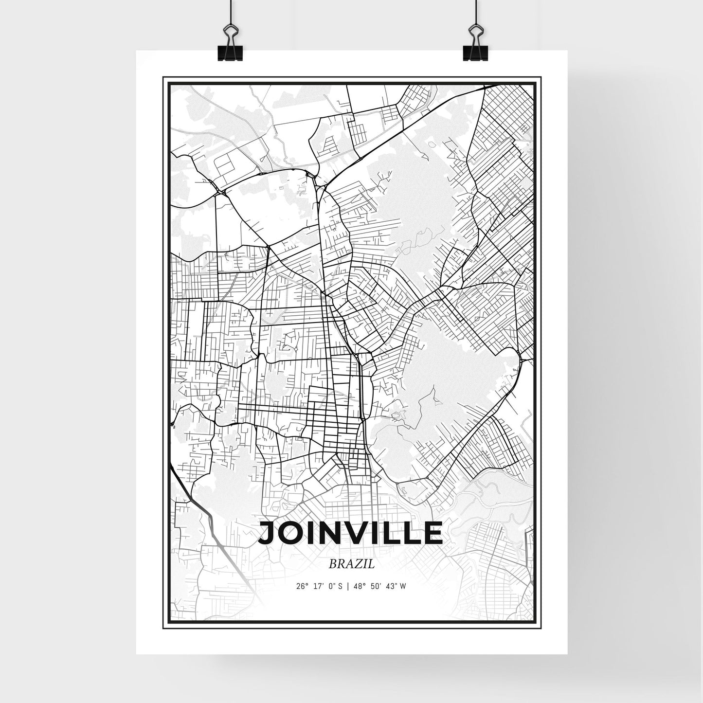 Joinville Brazil - Premium City Map Poster