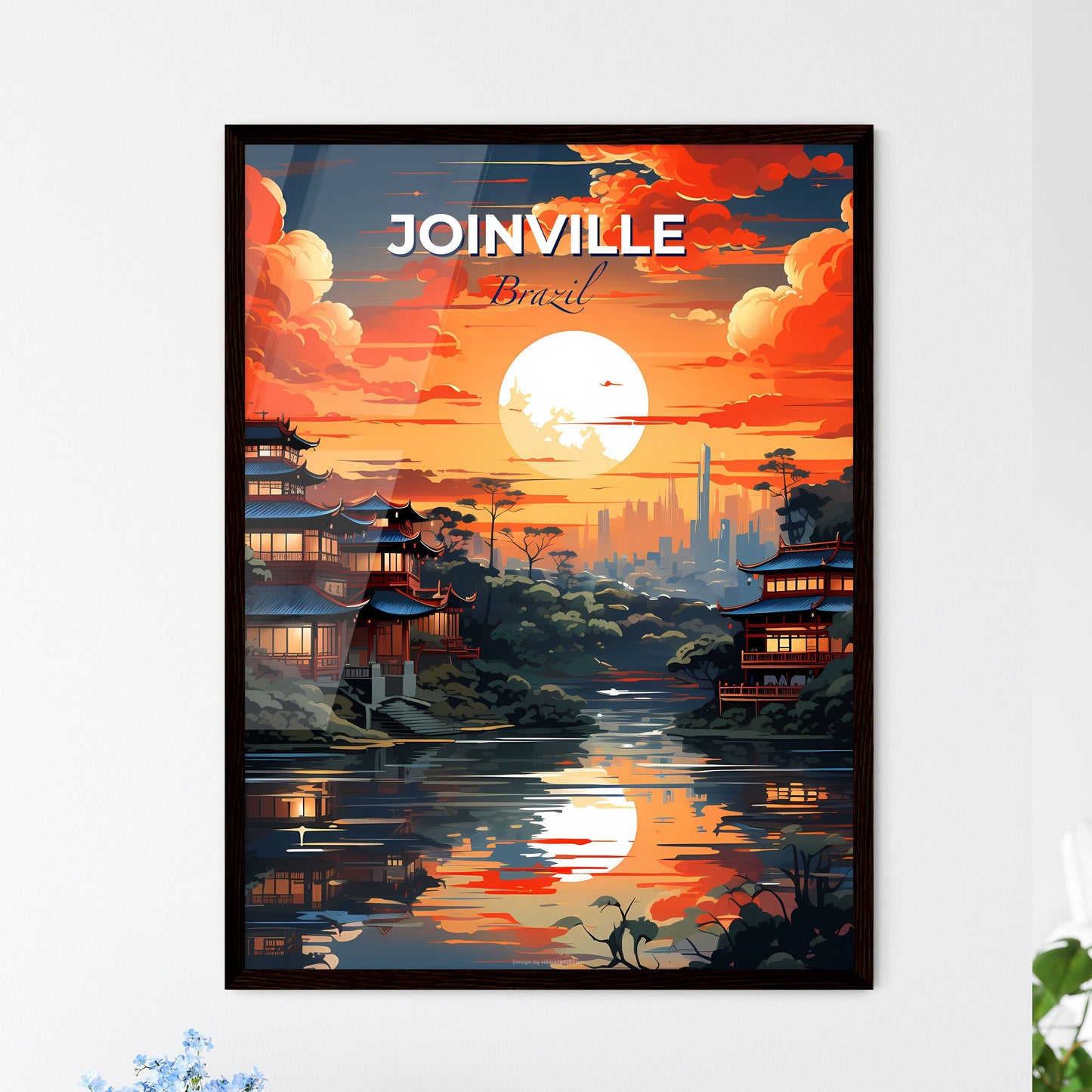 Joinville Cityscape Art Painting Skyline Watercolor Urban Brazil Default Title