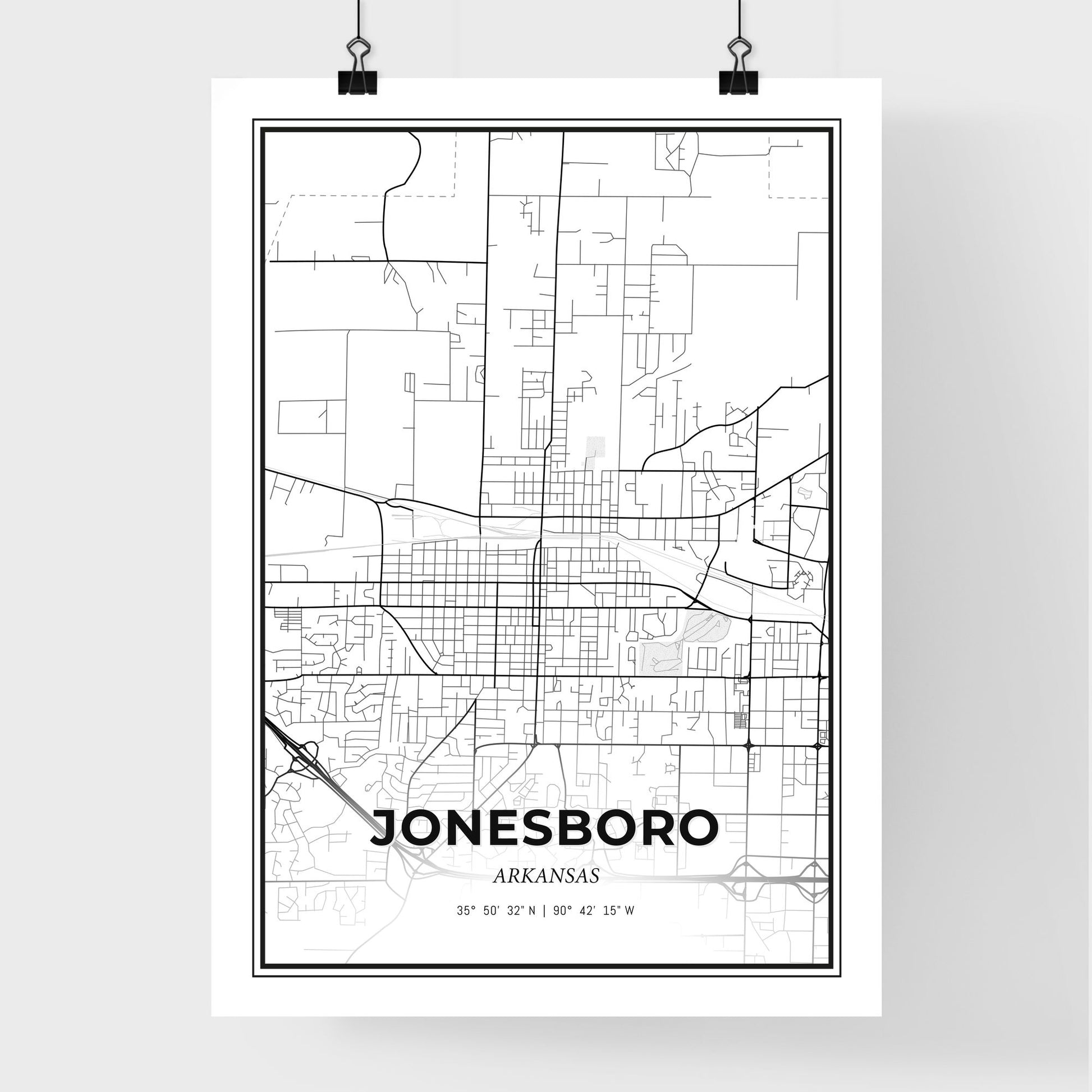 Jonesboro Arkansas - Premium City Map Poster