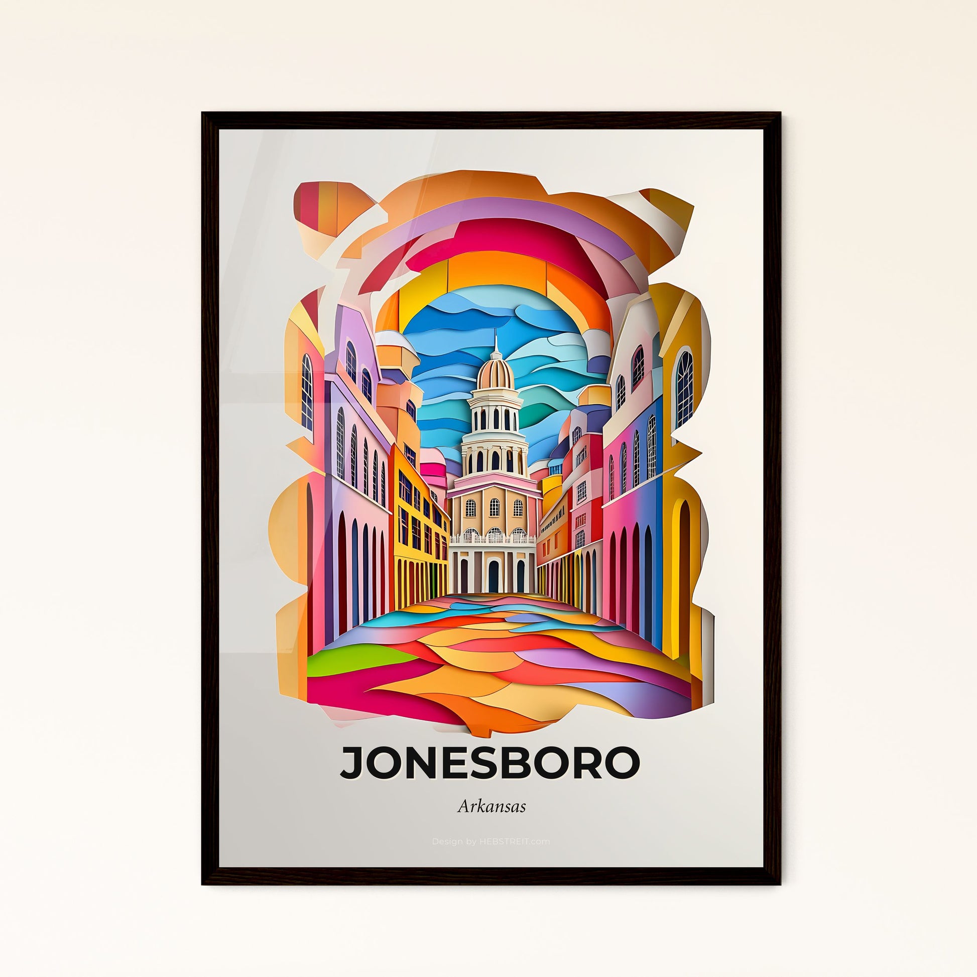 Vivid Jonesboro, Arkansas - a colorful city street with a church in the background