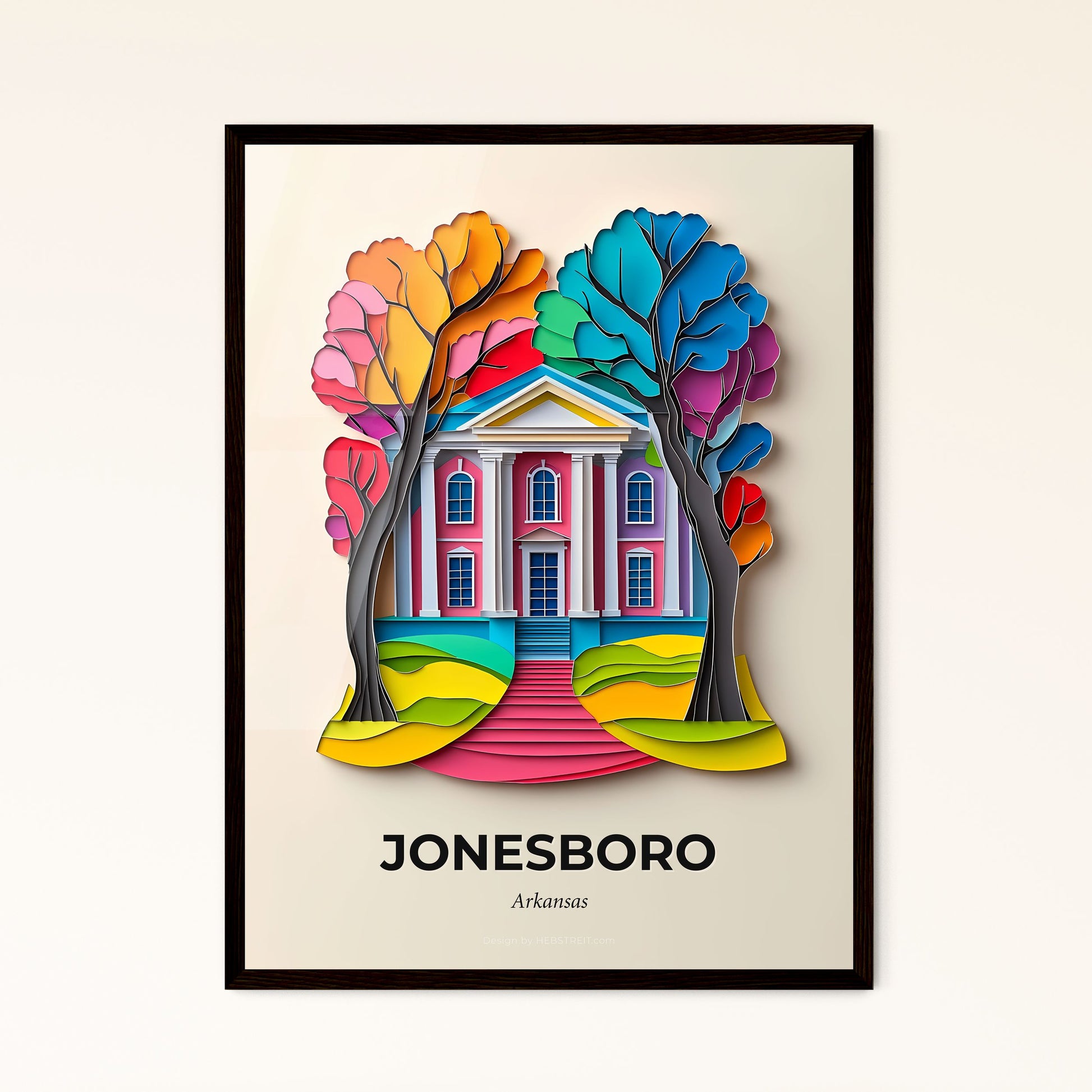 Vivid Jonesboro, Arkansas - a paper cut of a castle with a tree