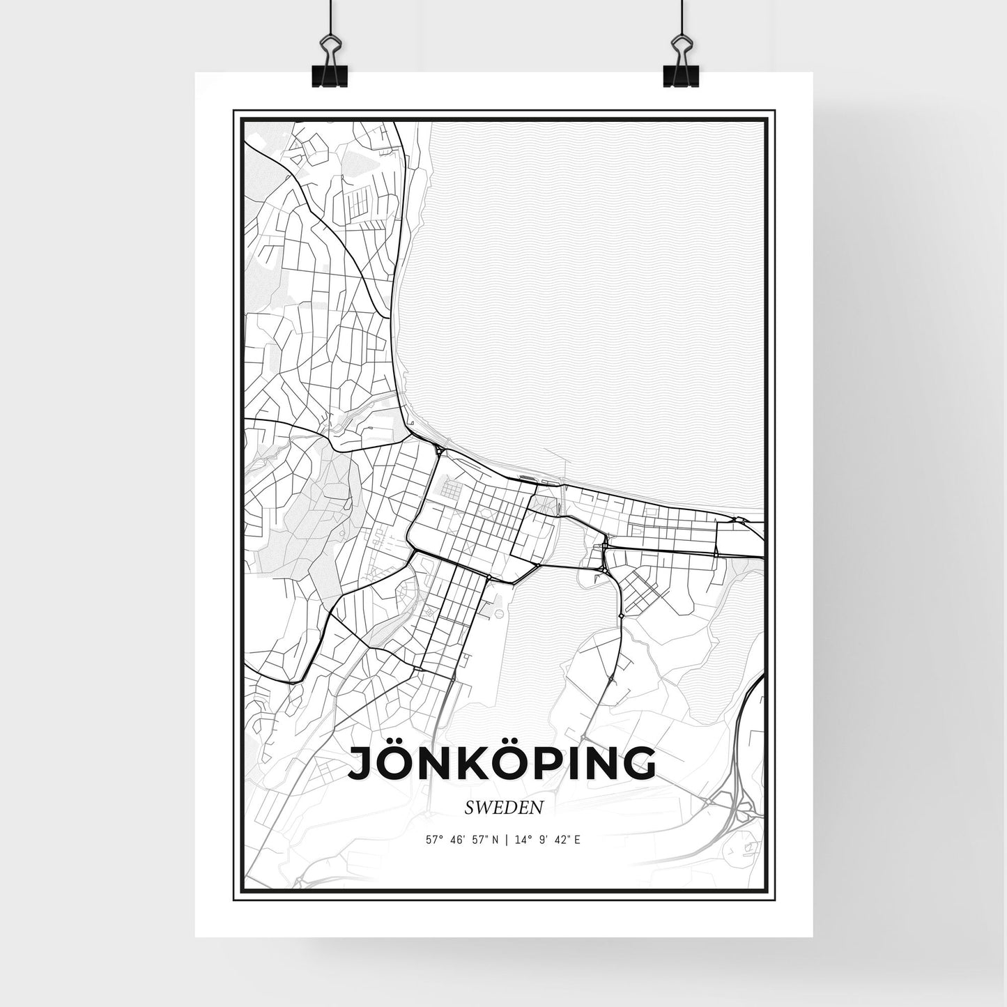 Jönköping Sweden - Premium City Map Poster