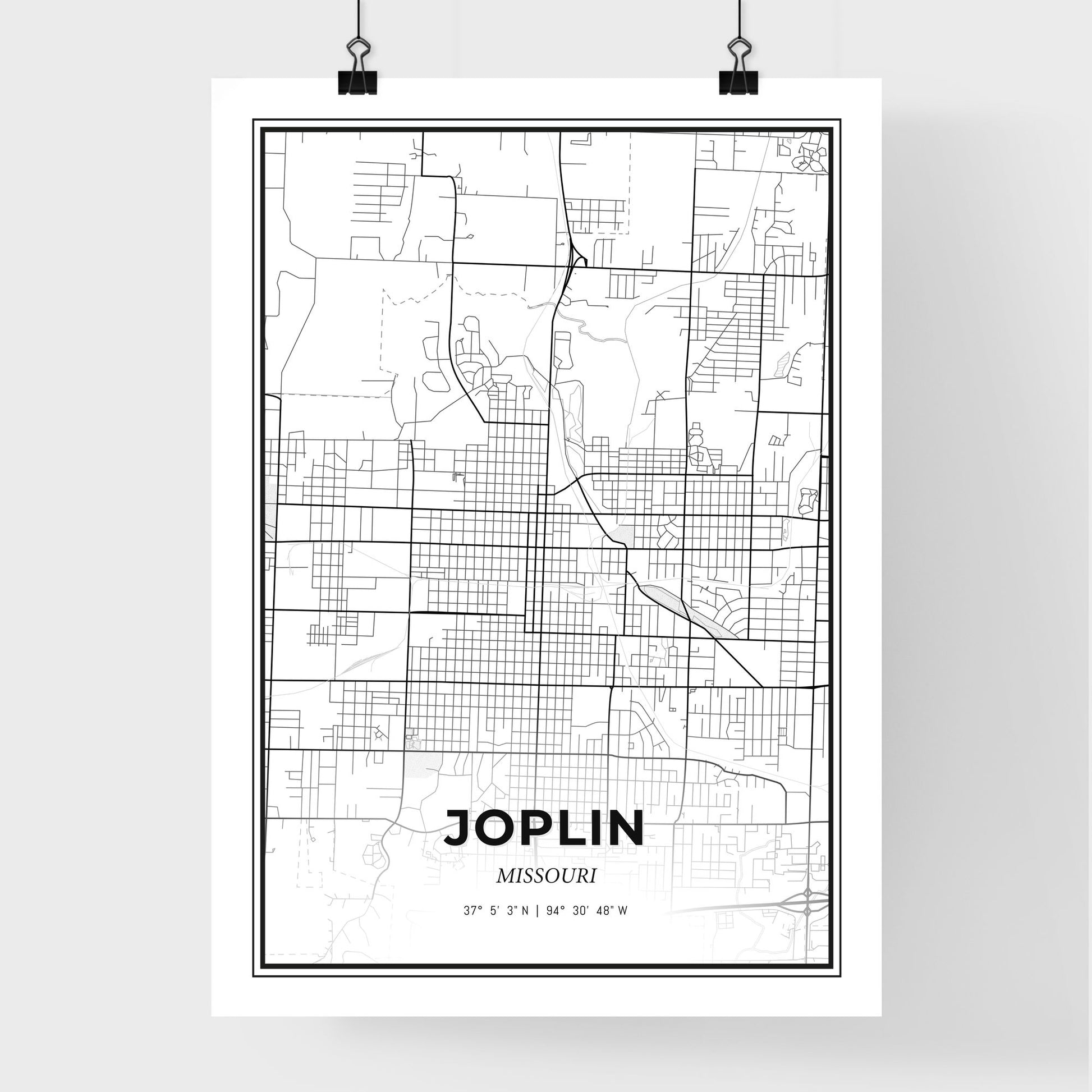 Joplin Missouri - Premium City Map Poster