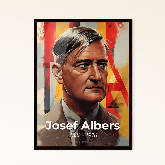 Portrait of Josef Albers, 1888 - 1976. Impressionistic painting of a man in a suit.