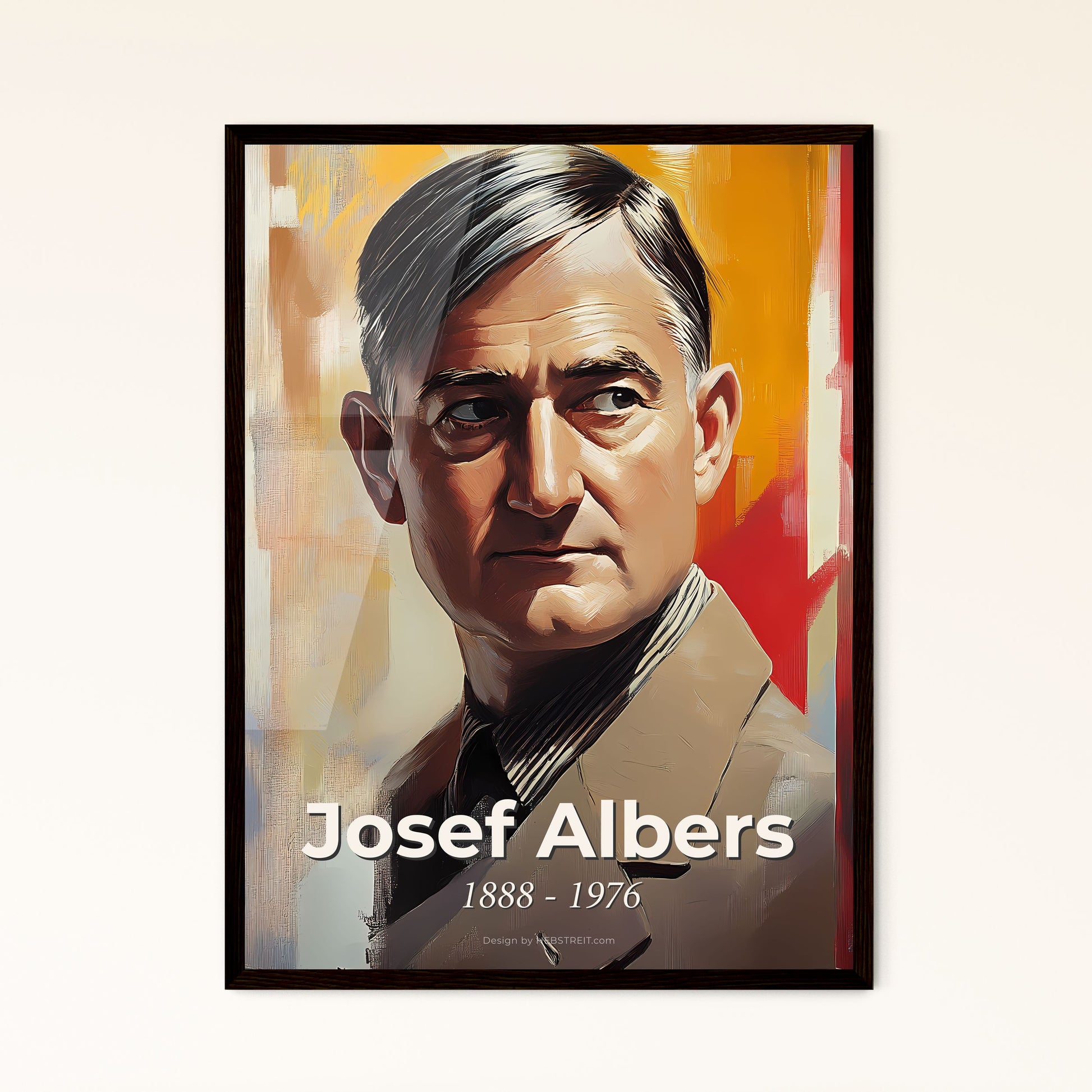 Portrait of Josef Albers, 1888 - 1976. Impressionistic painting of a man in a suit.