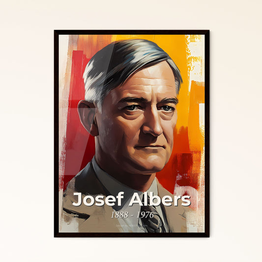 Portrait of Josef Albers, 1888 - 1976. Impressionistic painting of a man in a suit.