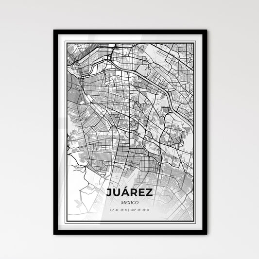 Juárez Mexico - Scandinavian Style City Map for Modern Home Decor