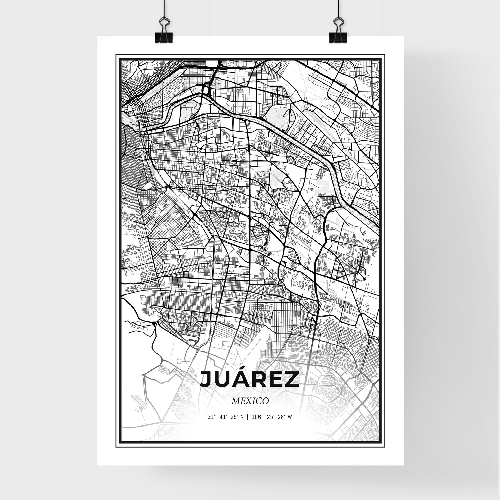 Juárez Mexico - Premium City Map Poster