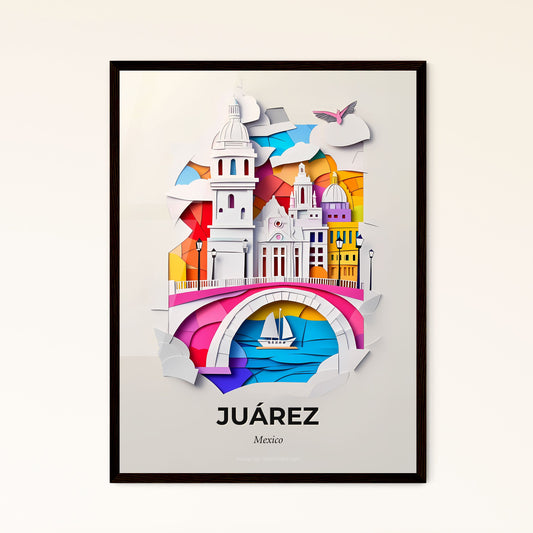 Vivid Juárez, Mexico - a paper cut of a city with a bridge