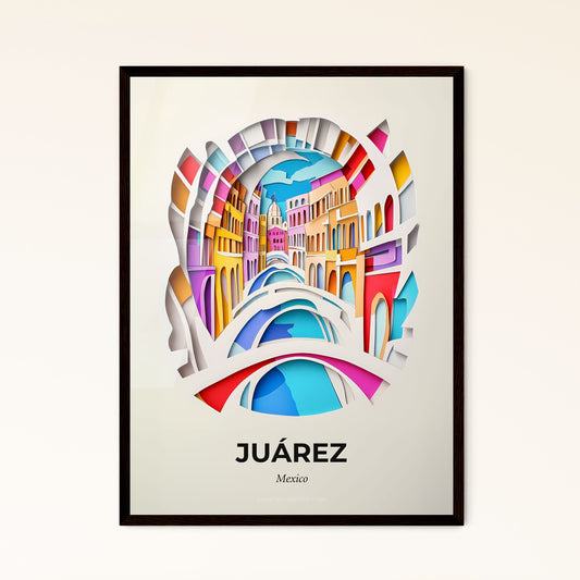 Vivid Juárez, Mexico - a paper cut of a city with a bridge