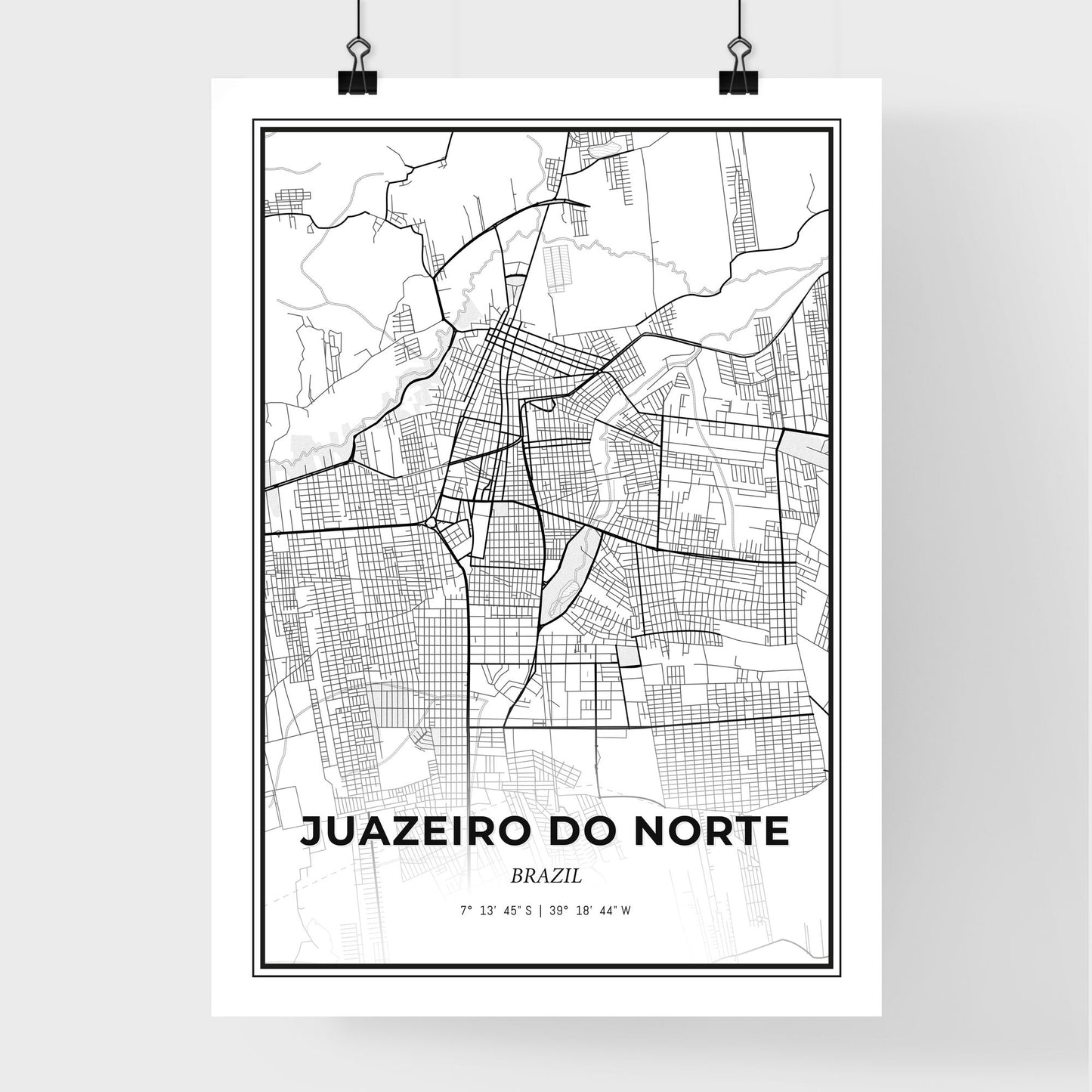 Juazeiro do Norte Brazil - Premium City Map Poster