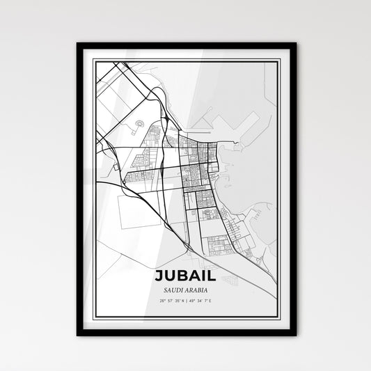 Jubail Saudi Arabia - Scandinavian Style City Map for Modern Home Decor