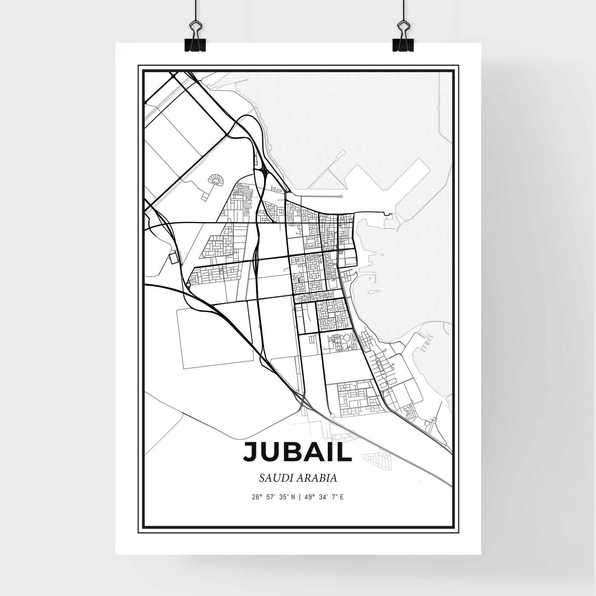 Jubail Saudi Arabia - Premium City Map Poster