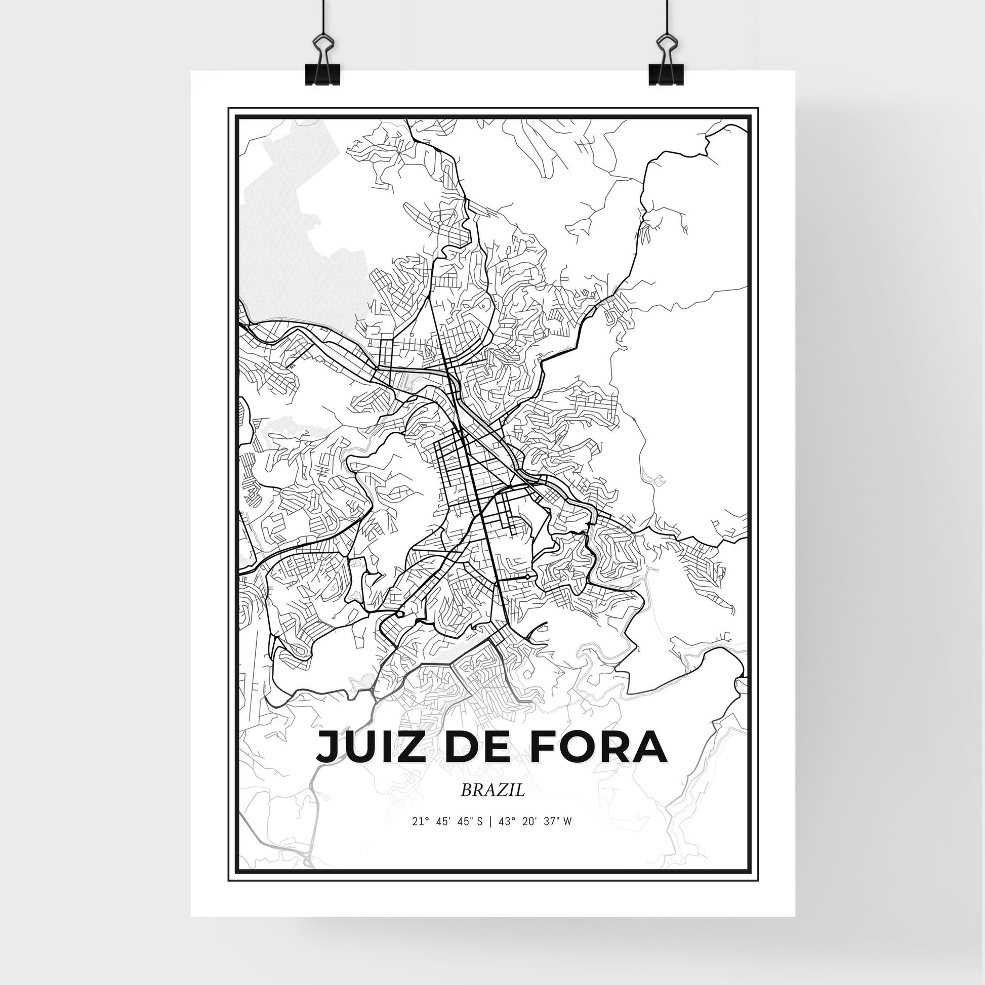 Juiz de Fora Brazil - Premium City Map Poster