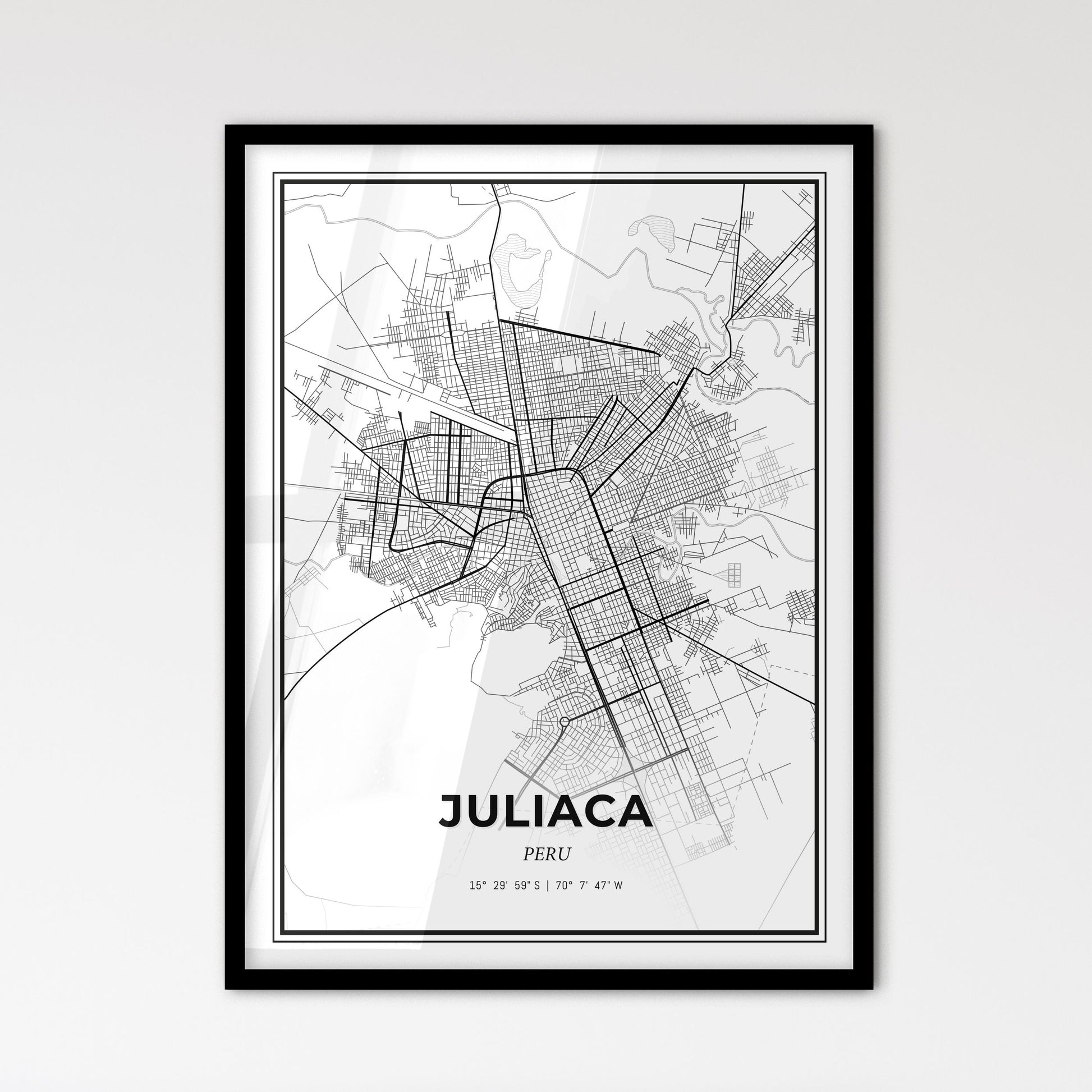 Juliaca Peru - Scandinavian Style City Map for Modern Home Decor