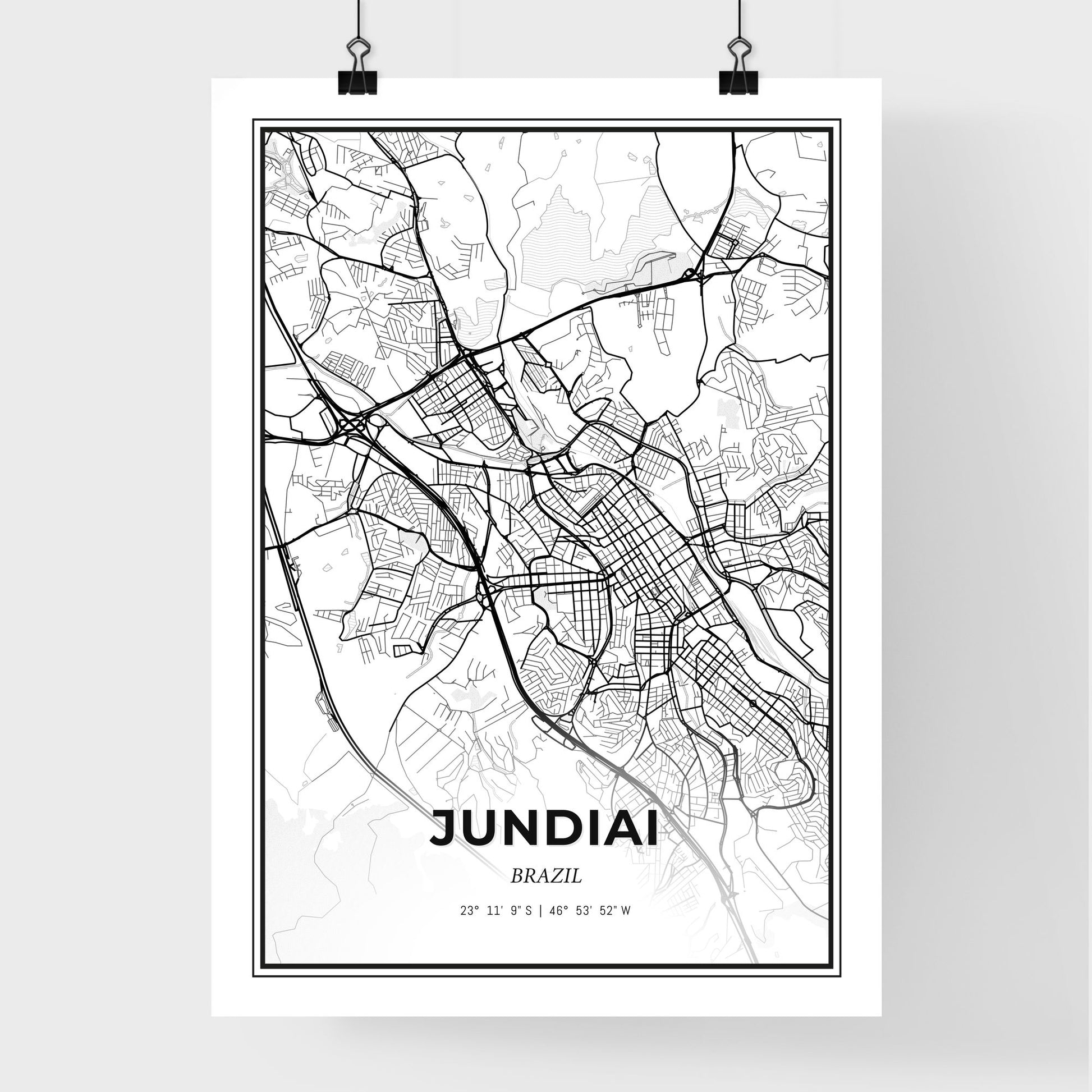 Jundiai Brazil - Premium City Map Poster