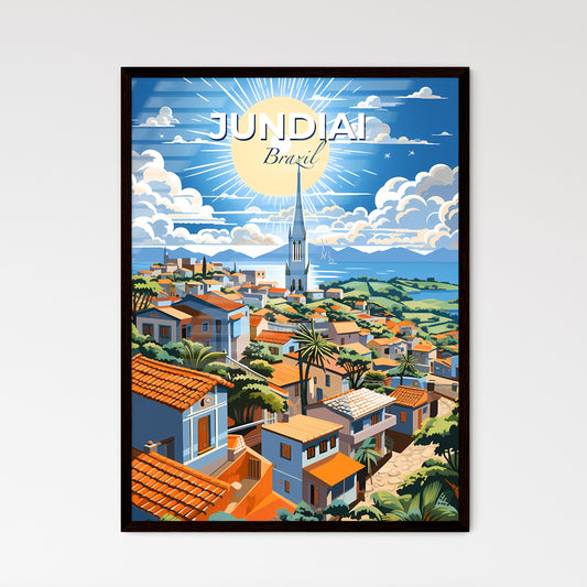 Jundiai Brazil Skyline Painting Vibrant Art Church Cityscape Default Title