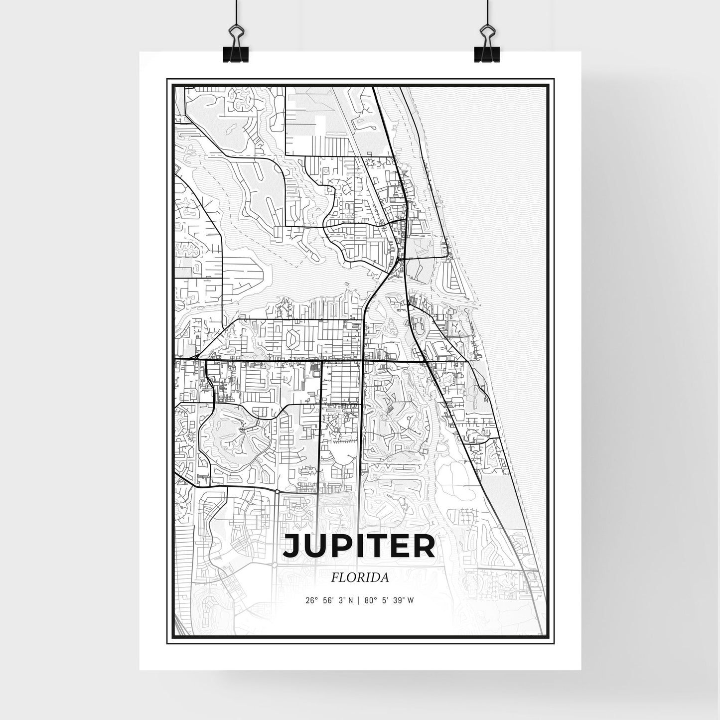 Jupiter Florida - Premium City Map Poster