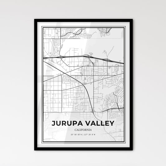 Jurupa Valley California - Scandinavian Style City Map for Modern Home Decor