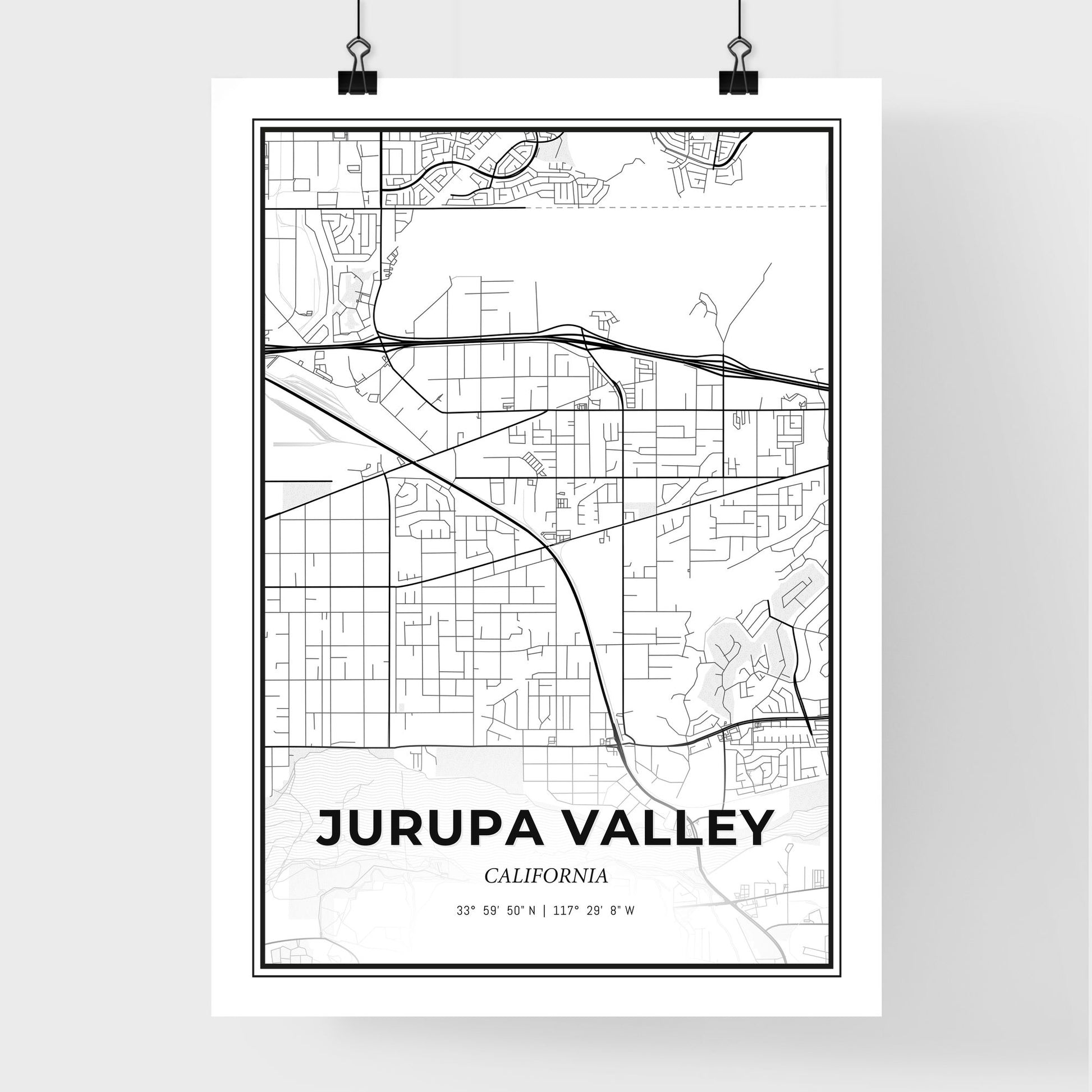 Jurupa Valley California - Premium City Map Poster