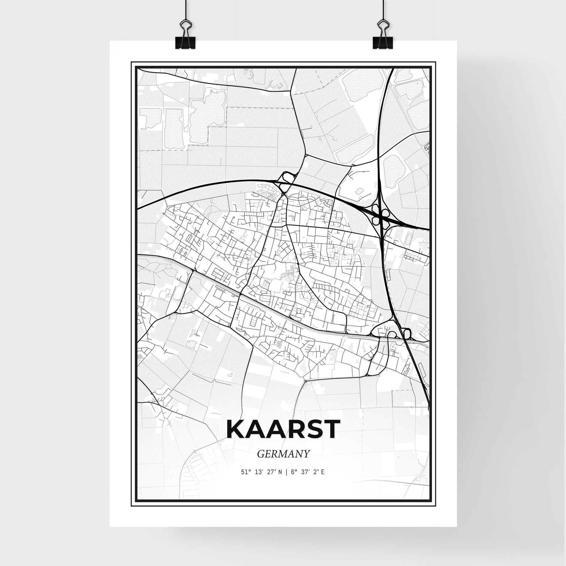 Kaarst Germany - Premium City Map Poster