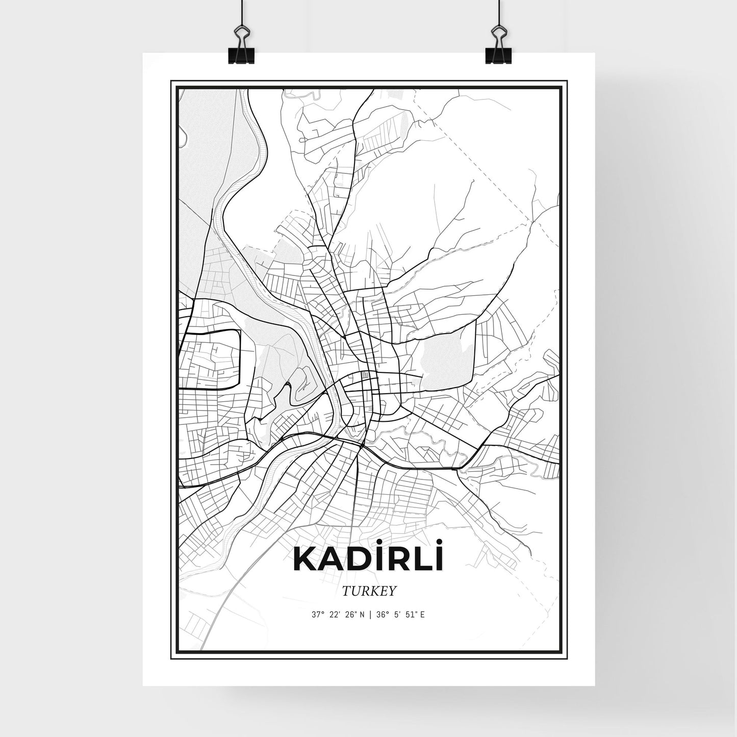 Kadirli Turkey - Premium City Map Poster