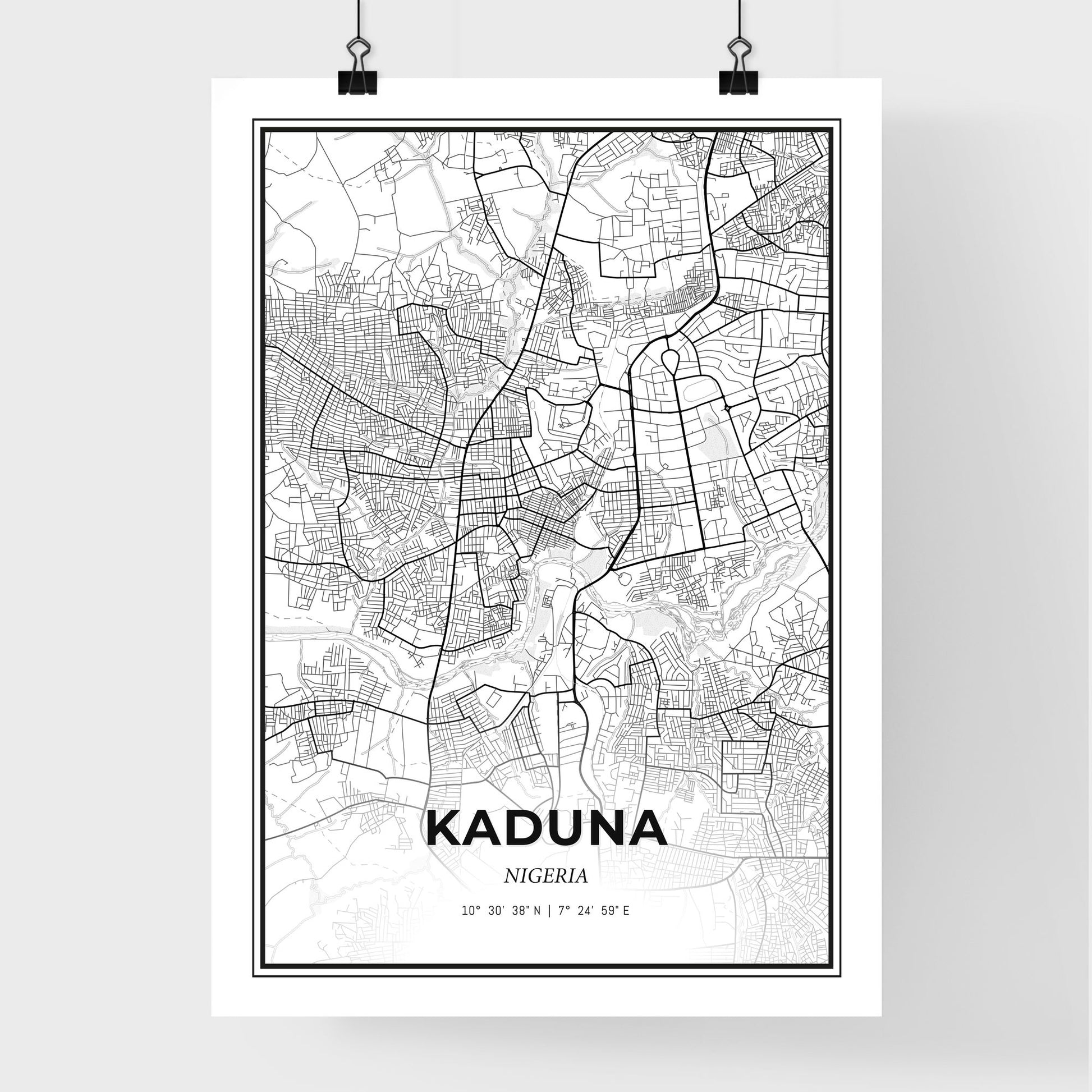 Kaduna Nigeria - Premium City Map Poster