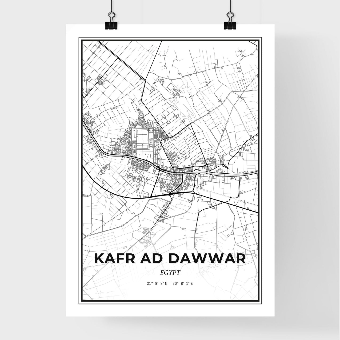 Kafr ad Dawwar Egypt - Premium City Map Poster