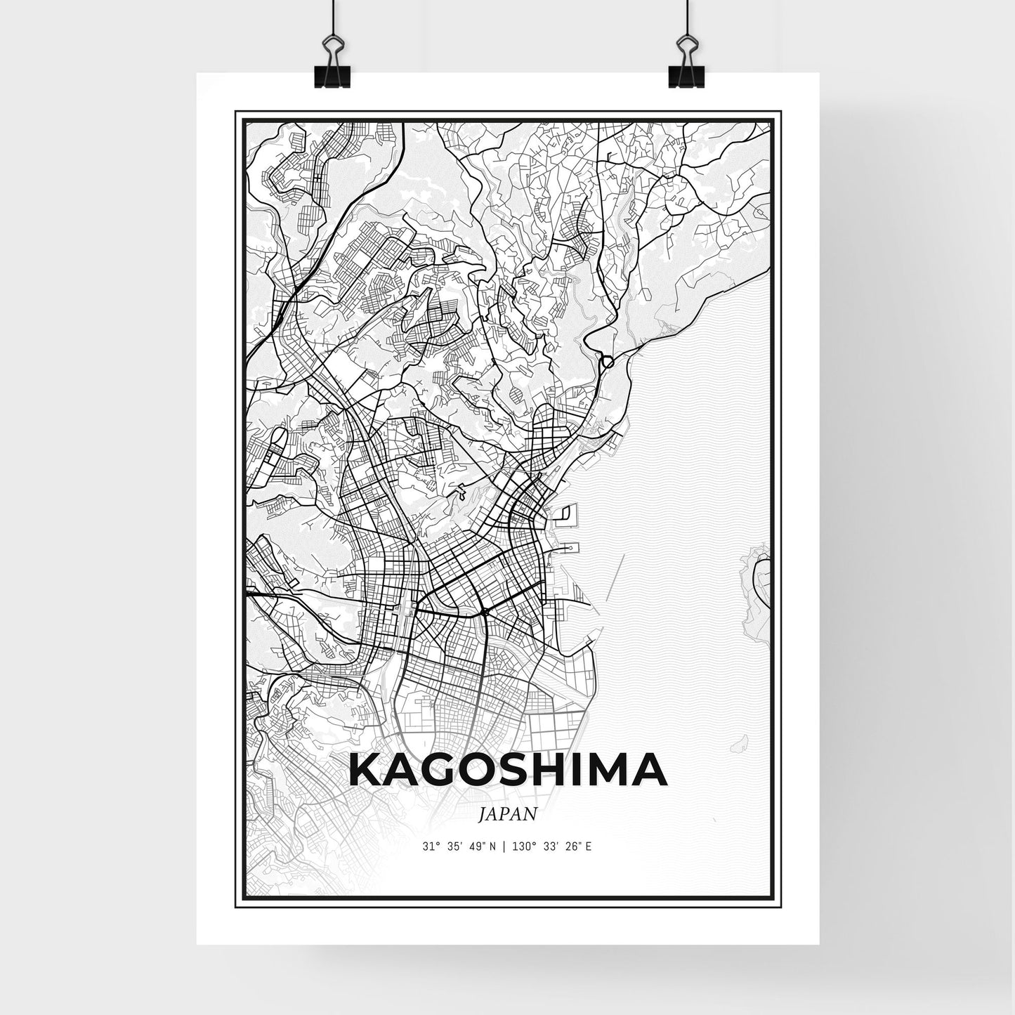 Kagoshima Japan - Premium City Map Poster