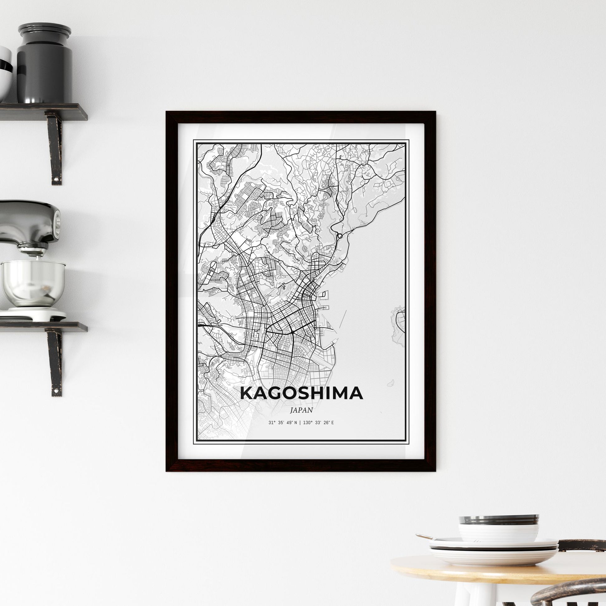 Kagoshima Japan - Minimal City Map