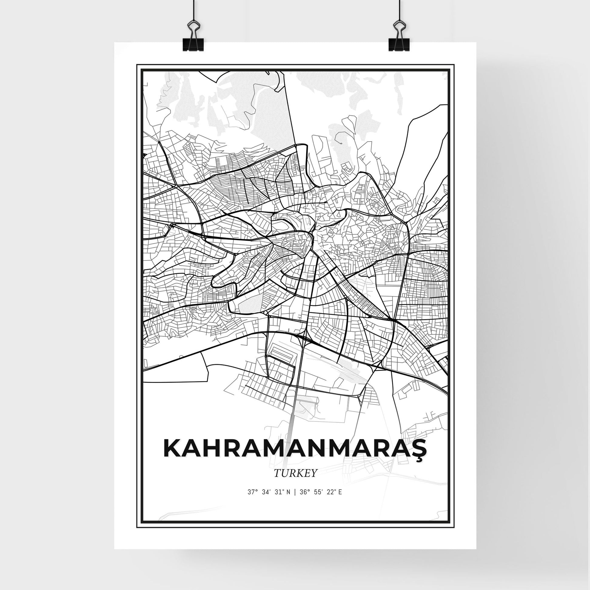 Kahramanmaraş Turkey - Premium City Map Poster