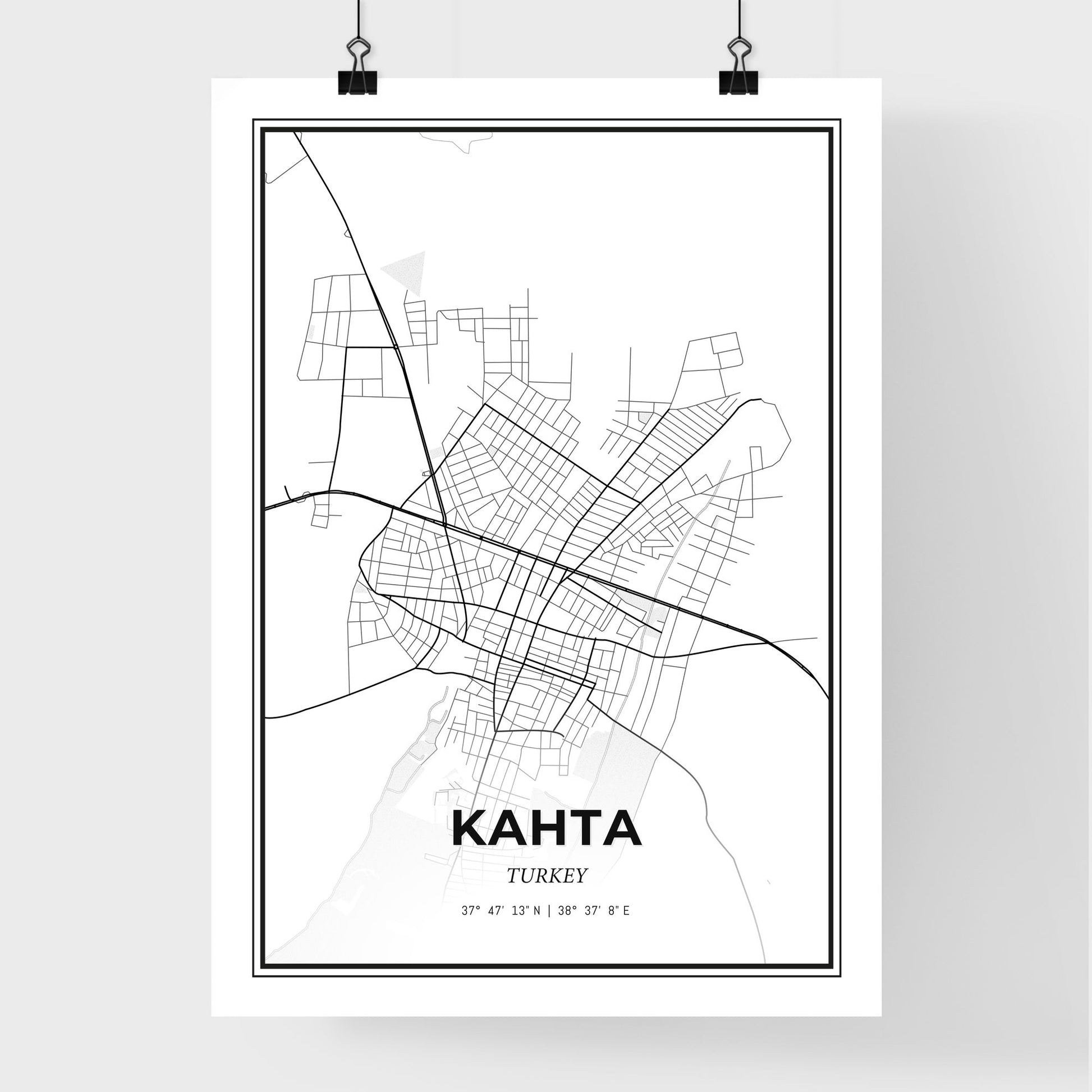 Kahta Turkey - Premium City Map Poster