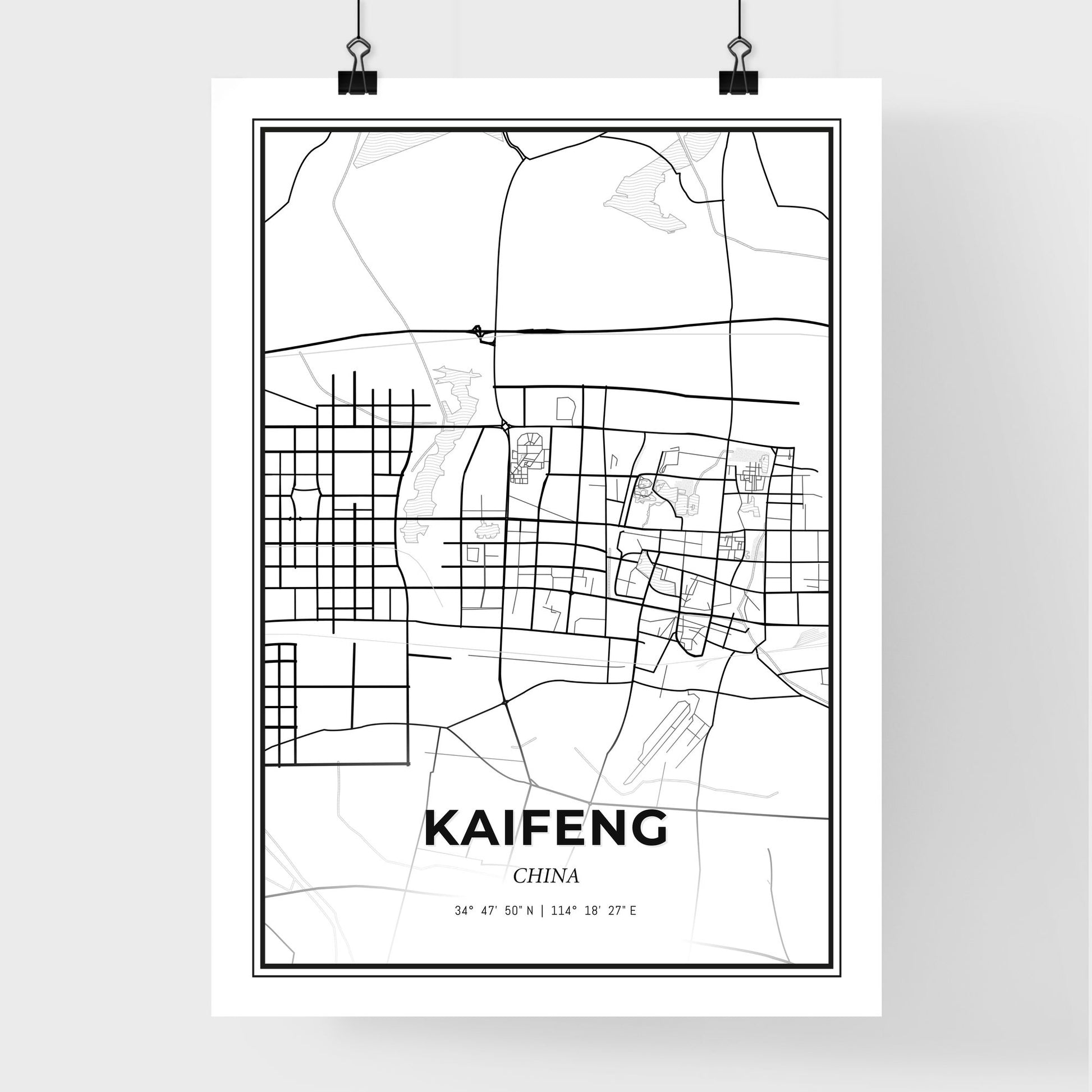 Kaifeng China - Premium City Map Poster