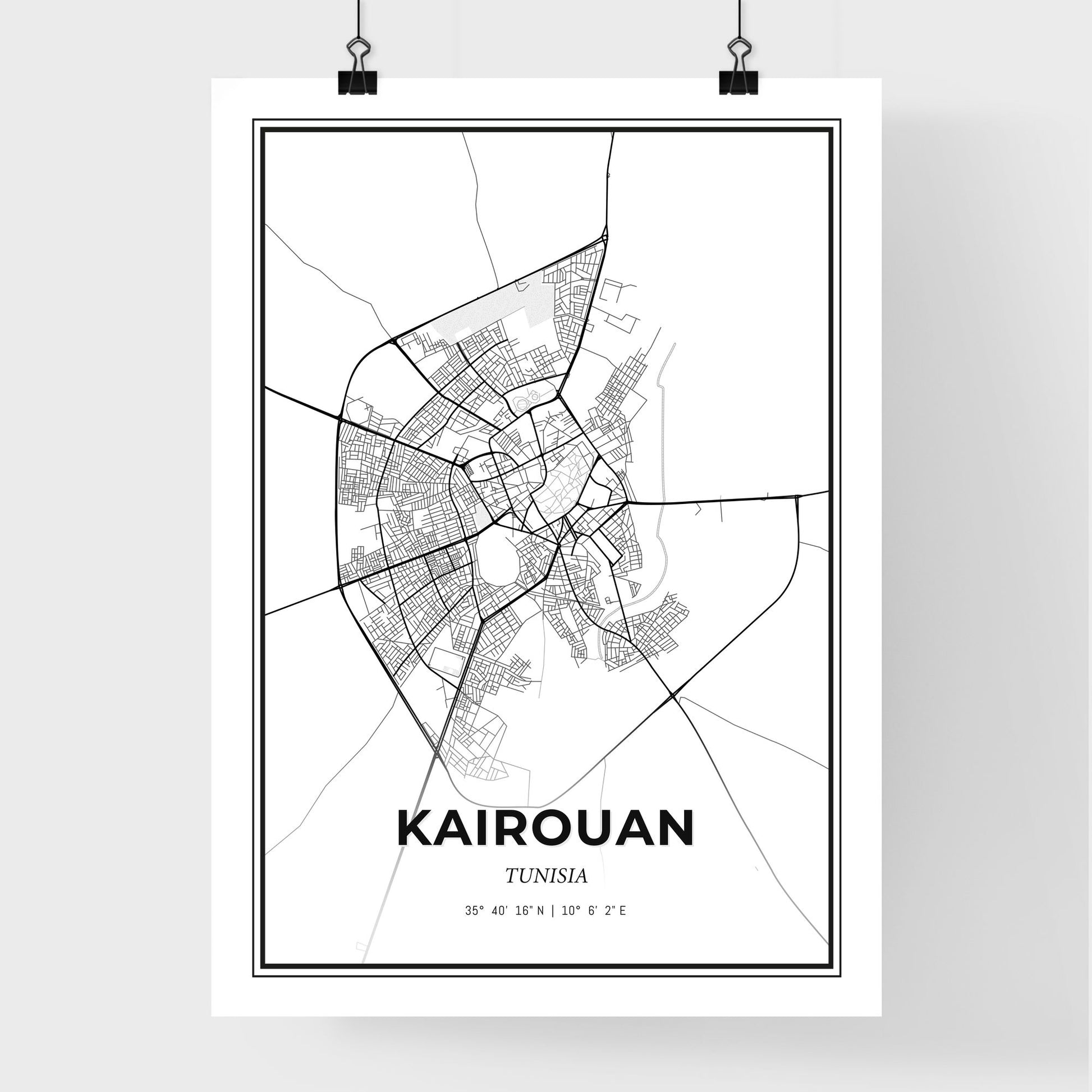 Kairouan Tunisia - Premium City Map Poster