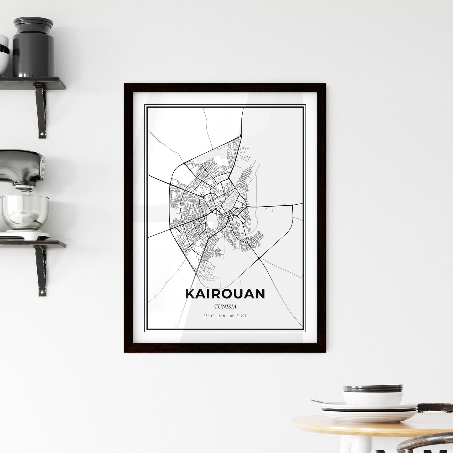 Kairouan Tunisia - Minimal City Map