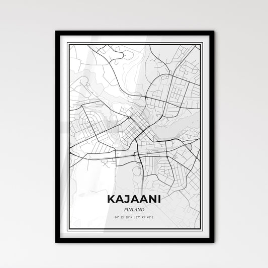 Kajaani Finland - Scandinavian Style City Map for Modern Home Decor