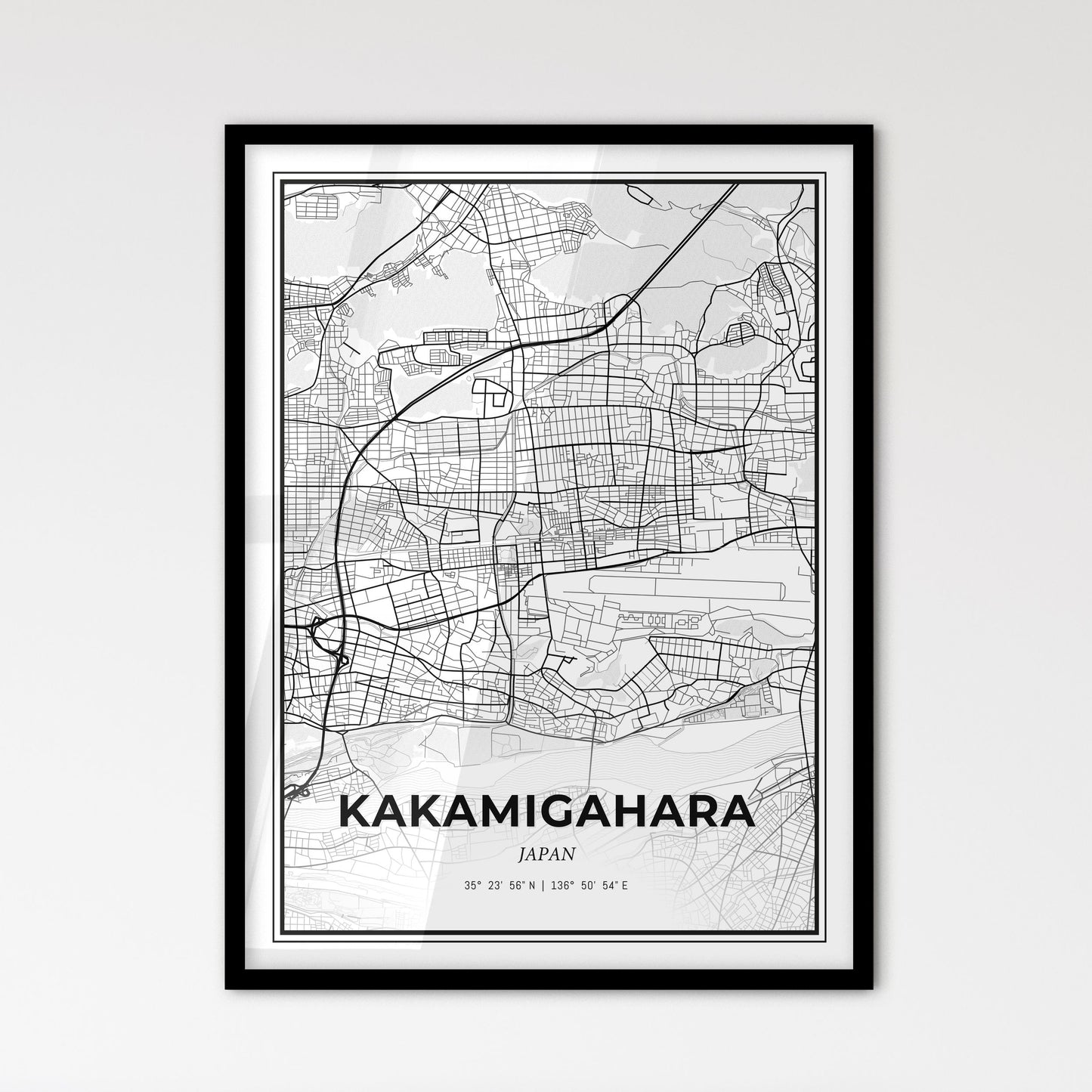 Kakamigahara Japan - Scandinavian Style City Map for Modern Home Decor