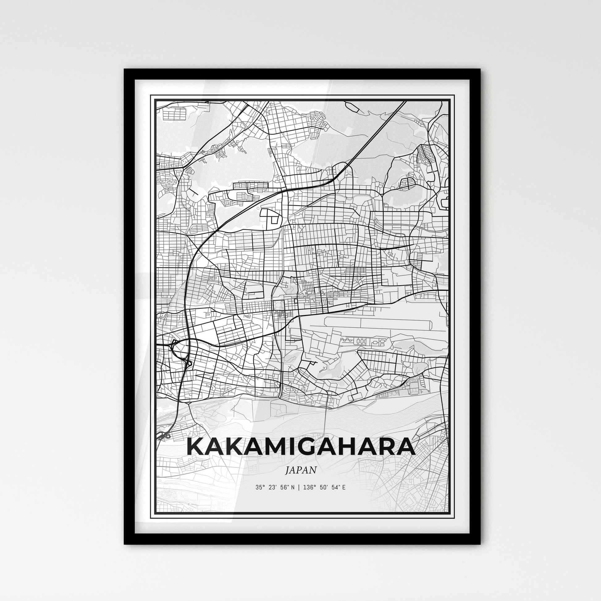 Kakamigahara Japan - Scandinavian Style City Map for Modern Home Decor