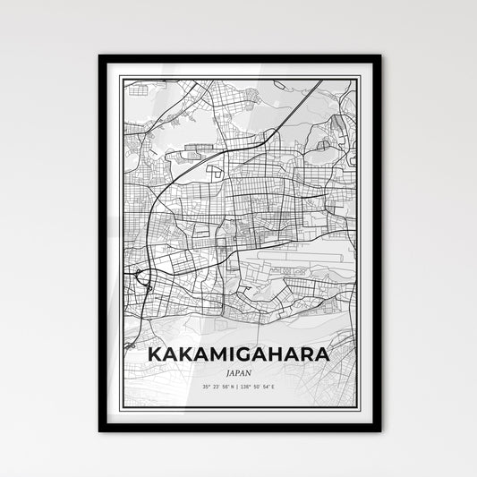 Kakamigahara Japan - Scandinavian Style City Map for Modern Home Decor