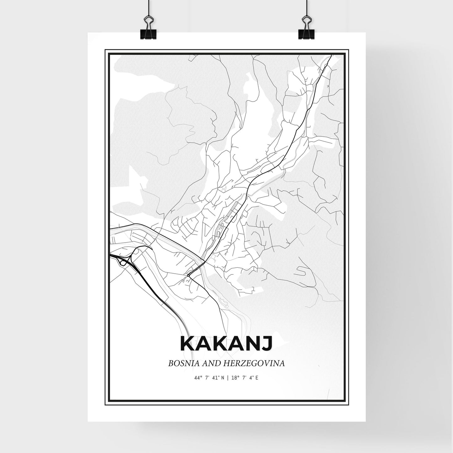 Kakanj Bosnia and Herzegovina - Premium City Map Poster