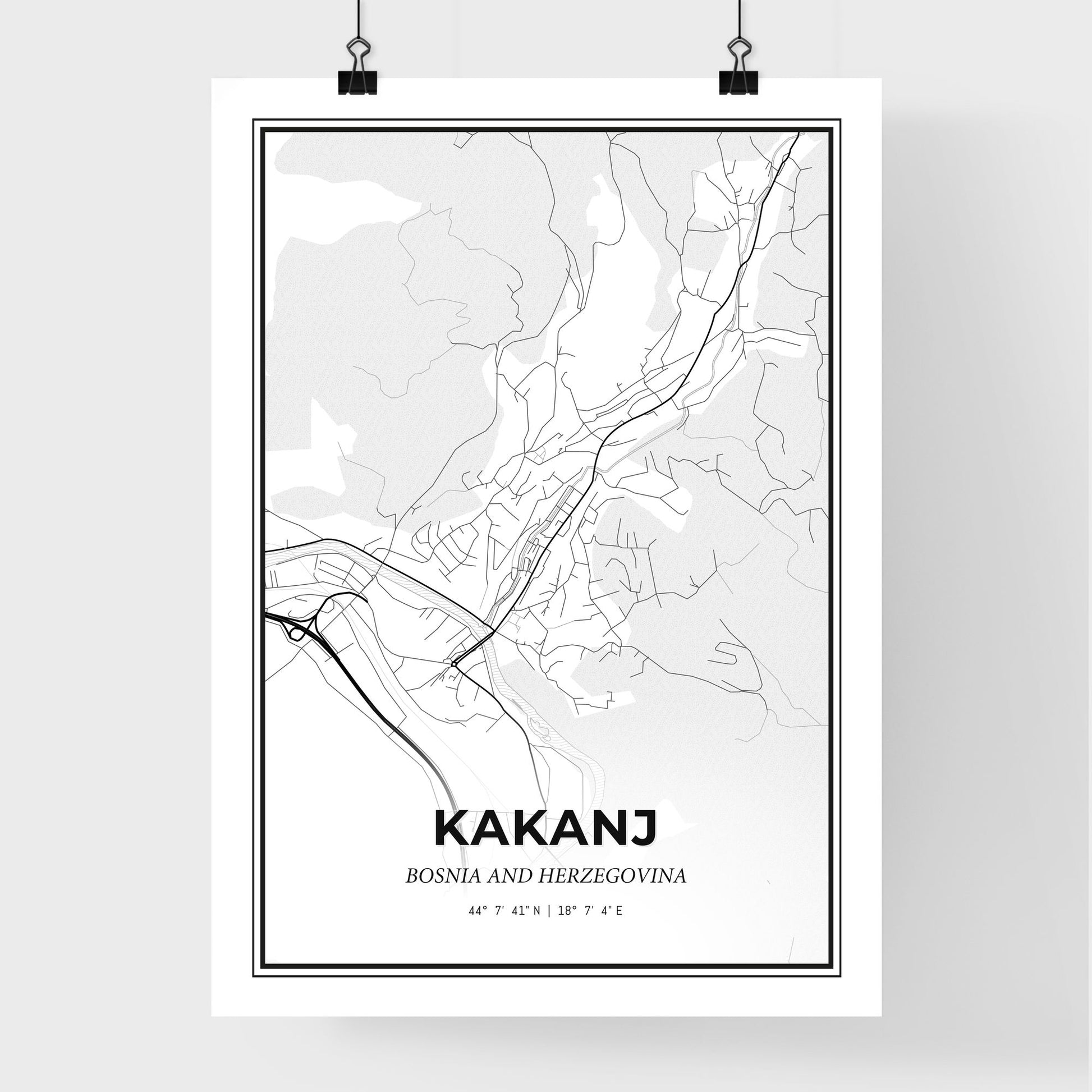 Kakanj Bosnia and Herzegovina - Premium City Map Poster