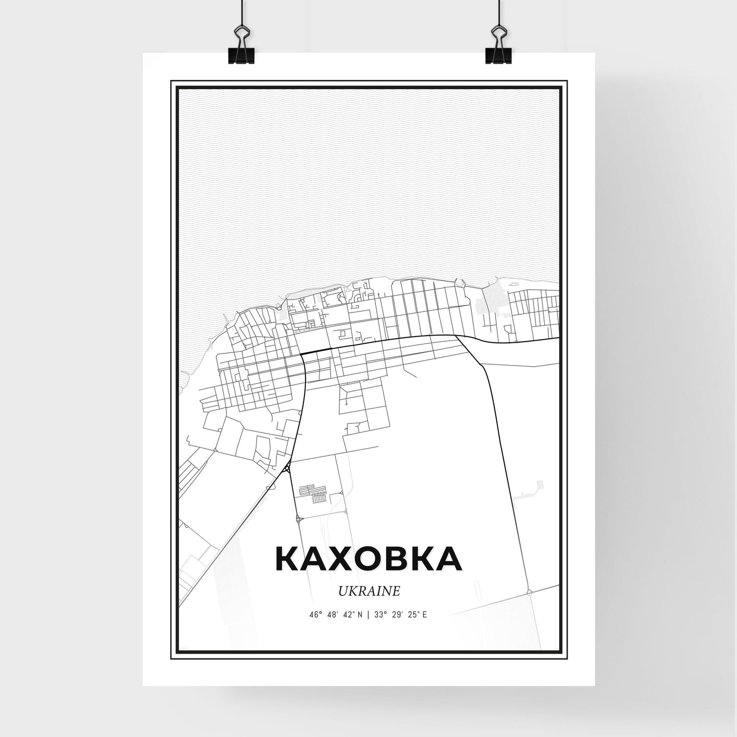 Kakhovka Ukraine - Premium City Map Poster