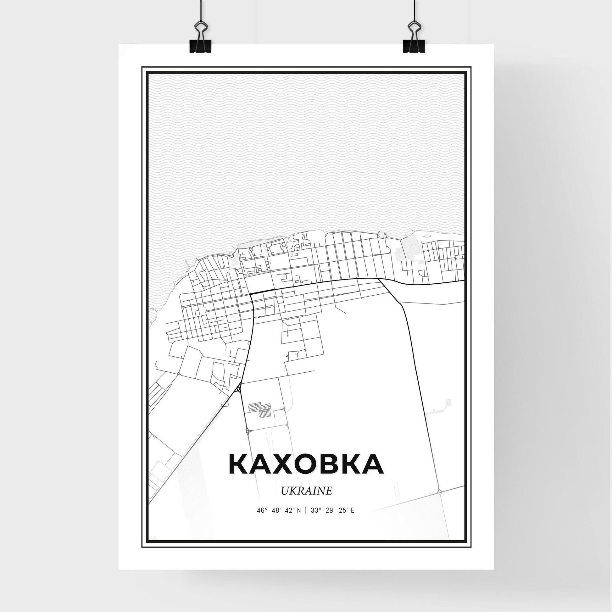 Kakhovka Ukraine - Premium City Map Poster